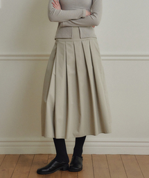 MARROT（マロット）の「ツーウェイプリーツロングスカート_ペイルカーキ（スカート）」