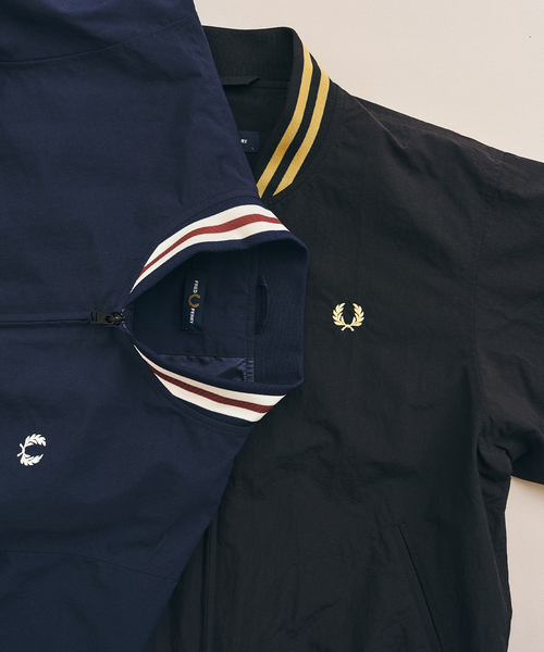 FRED PERRY(フレッドペリー)の「FRED PERRY / フレッドペリー417別注 Tennis Bomberブルゾン(ナイロンジャケット・メンズ・ネイビー/ブラック・X-LARGE/LARGE/MEDIUM)」の4枚目の写真