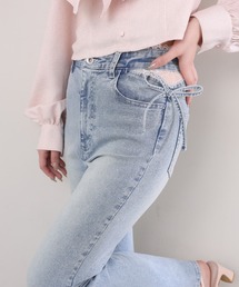 one after another NICE CLAUP（ワンアフターアナザーナイスクラップ）の「【選べる4サイズ展開】サイドカット美脚ビジューデニムパンツ（デニムパンツ）」