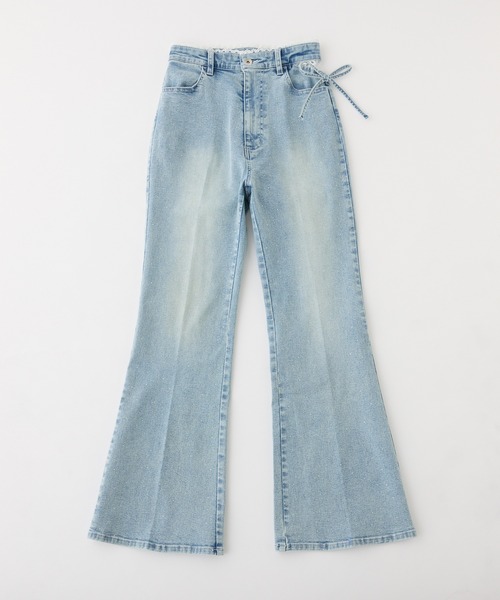 one after another NICE CLAUP(ワンアフターアナザーナイスクラップ)の「【選べる4サイズ展開】サイドカット美脚ビジューデニムパンツ(デニムパンツ・レディース・ブルー系その他/ブラック/ライトブルー・SMALL/MEDIUM/LARGE/X-SMALL)」の16枚目の写真