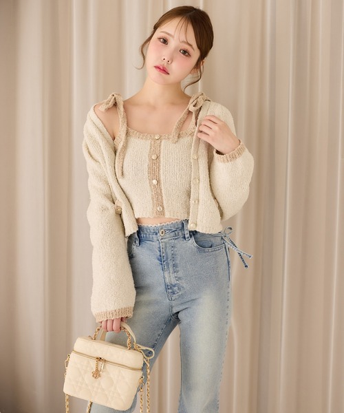 one after another NICE CLAUP（ワンアフターアナザーナイスクラップ）の「【選べる4サイズ展開】サイドカット美脚ビジューデニムパンツ（デニムパンツ・レディース・ブルー系その他/ブラック/ライトブルー・SMALL/MEDIUM/LARGE/X-SMALL）」の17枚目の写真