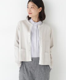 human woman | ◆【ウォッシャブル】オーガニックコットン混プレーティングライン入カーディガン(カーディガン/ボレロ)