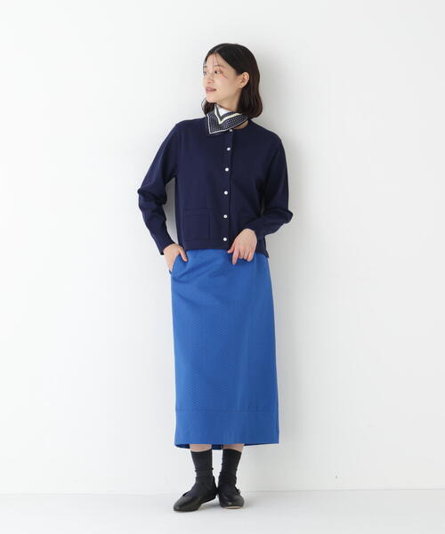 human woman（ヒューマンウーマン）の「◆【ウォッシャブル】オーガニックコットン混プレーティングライン入カーディガン（カーディガン/ボレロ・レディース・ネイビー/グリーン/ベージュ系その他2・MEDIUM）」の11枚目の写真