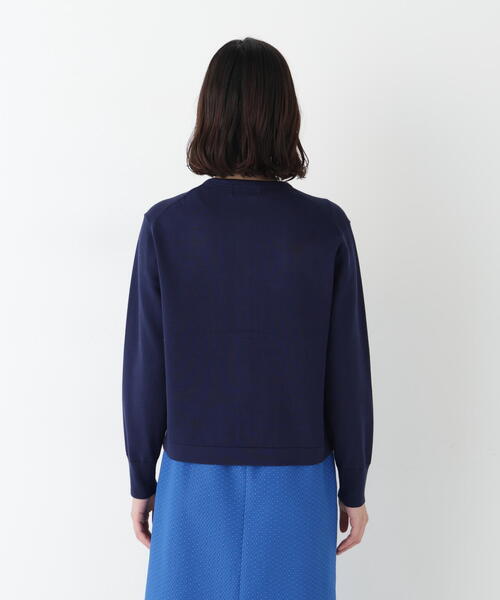 human woman（ヒューマンウーマン）の「◆【ウォッシャブル】オーガニックコットン混プレーティングライン入カーディガン（カーディガン/ボレロ・レディース・ネイビー/グリーン/ベージュ系その他2・MEDIUM）」の14枚目の写真