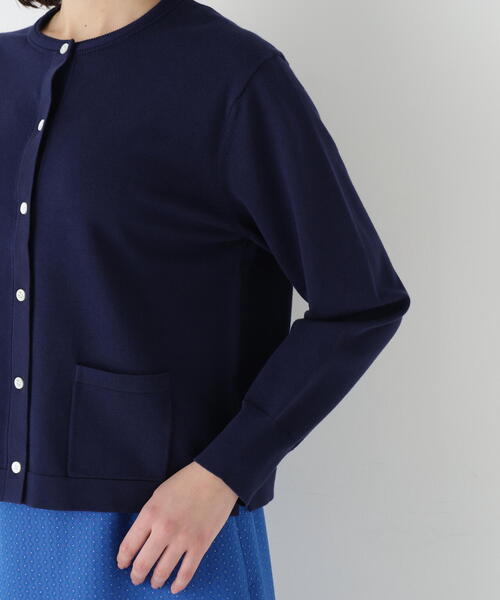 human woman（ヒューマンウーマン）の「◆【ウォッシャブル】オーガニックコットン混プレーティングライン入カーディガン（カーディガン/ボレロ・レディース・ネイビー/グリーン/ベージュ系その他2・MEDIUM）」の16枚目の写真