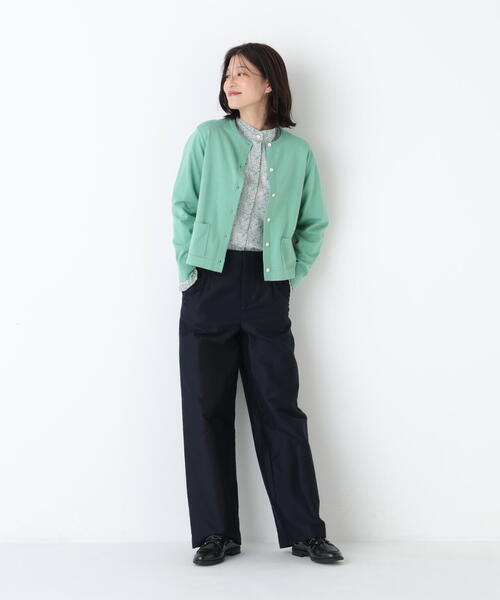 human woman（ヒューマンウーマン）の「◆【ウォッシャブル】オーガニックコットン混プレーティングライン入カーディガン（カーディガン/ボレロ・レディース・ネイビー/グリーン/ベージュ系その他2・MEDIUM）」の21枚目の写真
