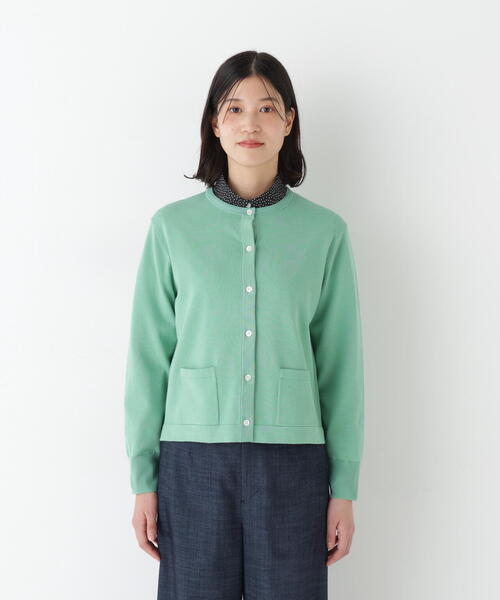 human woman（ヒューマンウーマン）の「◆【ウォッシャブル】オーガニックコットン混プレーティングライン入カーディガン（カーディガン/ボレロ・レディース・ネイビー/グリーン/ベージュ系その他2・MEDIUM）」の22枚目の写真