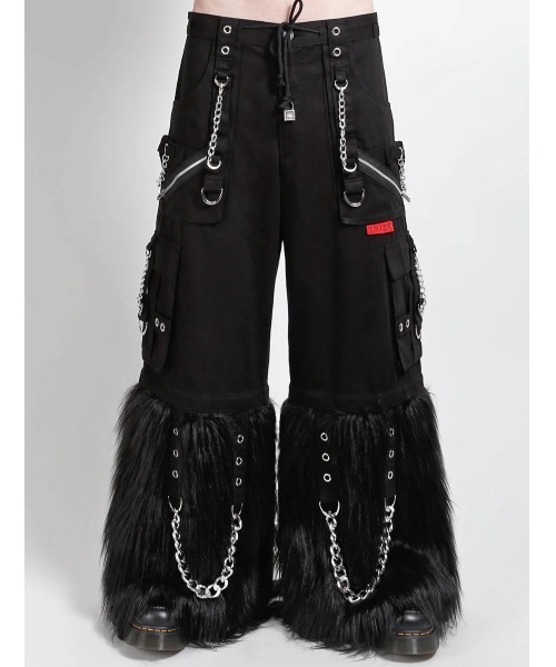 TRIPP nyc（トリップニューヨークシティ）の「【TRIPP nyc】FUR-TASTIC SUPER PANT[AF7176M] / 【トリップ ニューヨーク】ボンテージストラップファーワイドパンツ（その他パンツ・メンズ・ブラック・XS/XXS）」の4枚目の写真