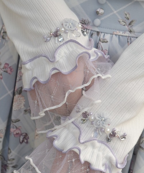 axes femme（アクシーズファム）の「格子ラメチュールメロープルオーバー（Tシャツ/カットソー・レディース・ブラック/イエロー/ミント/ホワイト/ピンク・FREE）」の15枚目の写真