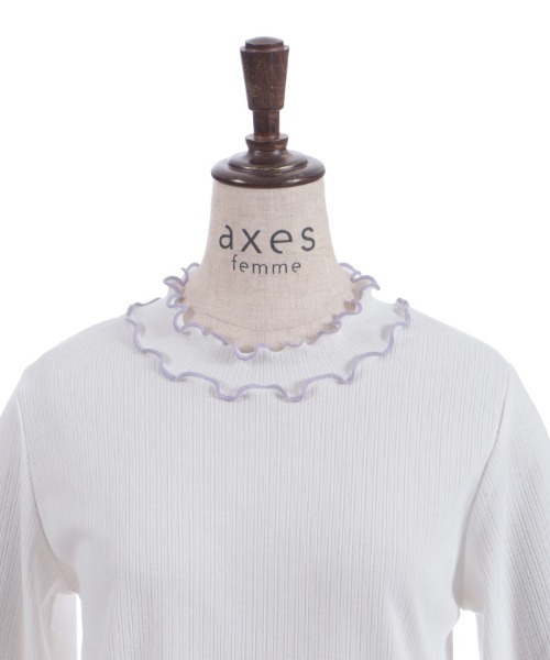 axes femme（アクシーズファム）の「格子ラメチュールメロープルオーバー（Tシャツ/カットソー・レディース・ブラック/イエロー/ミント/ホワイト/ピンク・FREE）」の20枚目の写真