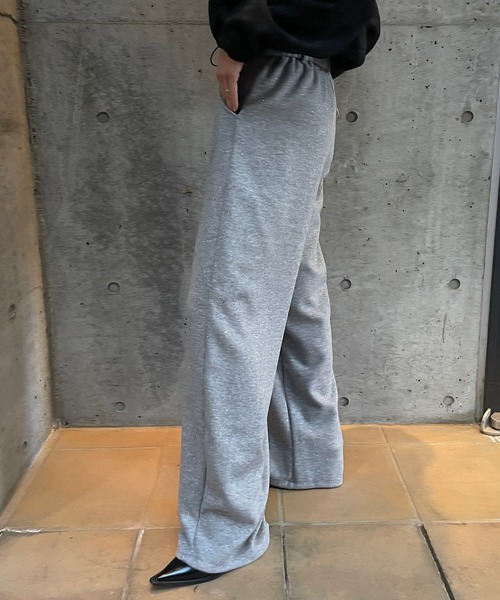 ROGER AND RAW（ロジャーアンドロウ）の「［起毛ポンチ］ベルト付きラインストーンストレートパンツ（その他パンツ・レディース・ホワイト/ブラック/グレー・FREE）」の11枚目の写真