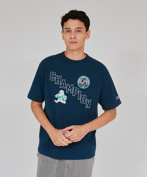 Champion(チャンピオン)の「【Champion/チャンピオン】メンズ メンズカジュアル ショートスリーブTシャツ(Tシャツ/カットソー・メンズ・ライトブラウン/ブラック系その他/その他35/ブルー系その他・X-LARGE/LARGE/MEDIUM)」の1枚目の写真