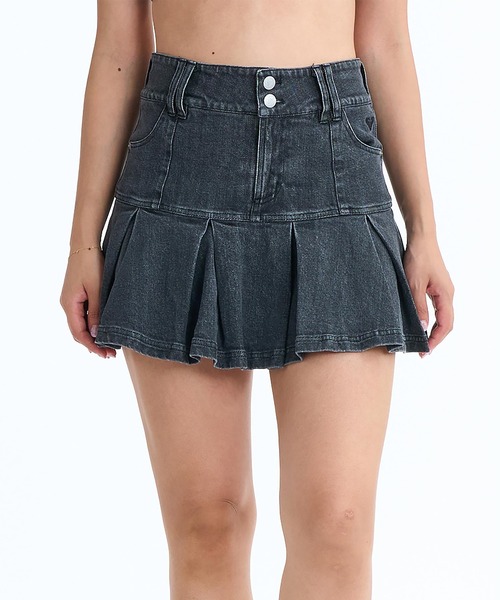 ROXY（ロキシー）の「ROXY/ロキシー スカート プリーツミニスカート インナーパンツ付き RSK261070（スカート・レディース・ライトブルー/ベージュ/ブラック・M/S）」の4枚目の写真