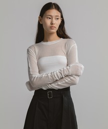 CINOH（チノ）の「TENCEL CASHMERE RIB LONG SLEEVE T-SHIRT（Tシャツ/カットソー）」
