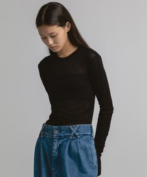 CINOH（チノ）の「TENCEL CASHMERE RIB LONG SLEEVE T-SHIRT（Tシャツ/カットソー）」
