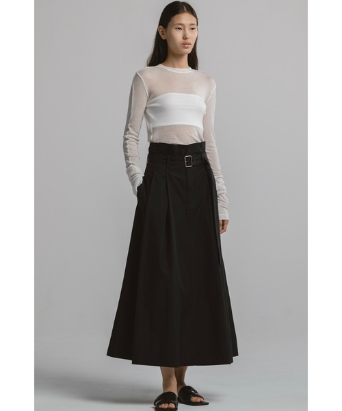 CINOH（チノ）の「TENCEL CASHMERE RIB LONG SLEEVE T-SHIRT（Tシャツ/カットソー・レディース・ブラック/ブルー/ホワイト・38）」の16枚目の写真