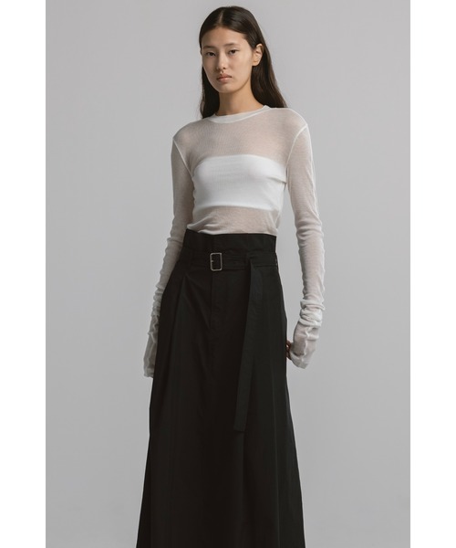 CINOH（チノ）の「TENCEL CASHMERE RIB LONG SLEEVE T-SHIRT（Tシャツ/カットソー・レディース・ブラック/ブルー/ホワイト・38）」の17枚目の写真