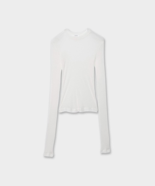 CINOH（チノ）の「TENCEL CASHMERE RIB LONG SLEEVE T-SHIRT（Tシャツ/カットソー・レディース・ブラック/ブルー/ホワイト・38）」の11枚目の写真