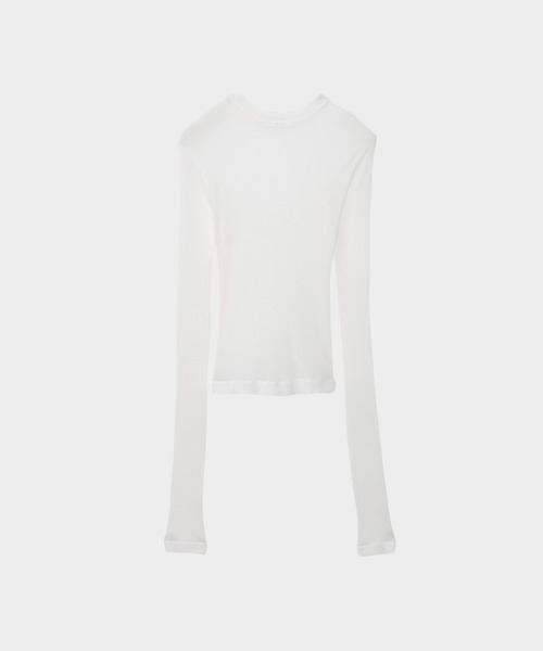 CINOH（チノ）の「TENCEL CASHMERE RIB LONG SLEEVE T-SHIRT（Tシャツ/カットソー・レディース・ブラック/ブルー/ホワイト・38）」の12枚目の写真