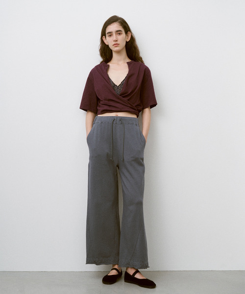 UNFIL(アンフィル)の「UNFIL アンフィル / cotton open-end yarn terry wide sweat pants コットンオープンエンドヤーン裏毛ワイドスウェットパンツ / WXSP-UW120(スウェットパンツ・レディース・ブルー系その他/オフホワイト・0)」の6枚目の写真