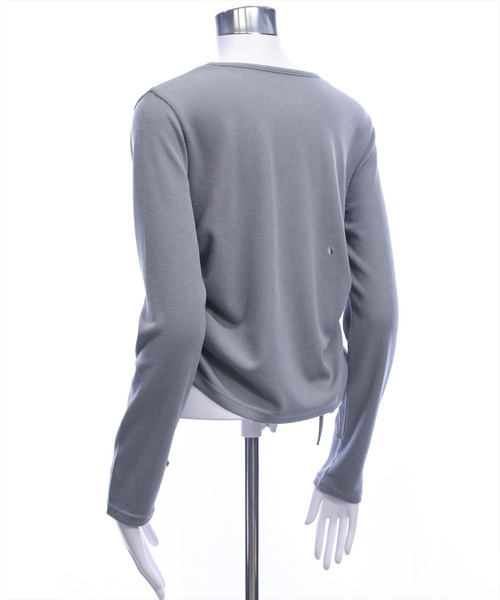 clear（クリア）の「ラインストーン付きカレッジロゴプリントリブカットソー［大人 カジュアル 着回し力抜群］（Tシャツ/カットソー・レディース・アイボリー/グレー/ネイビー・F）」の16枚目の写真