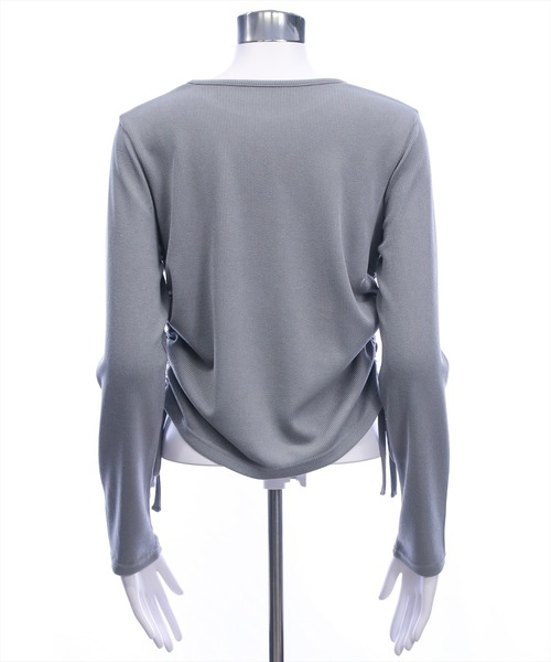 clear（クリア）の「ラインストーン付きカレッジロゴプリントリブカットソー［大人 カジュアル 着回し力抜群］（Tシャツ/カットソー・レディース・アイボリー/グレー/ネイビー・F）」の17枚目の写真