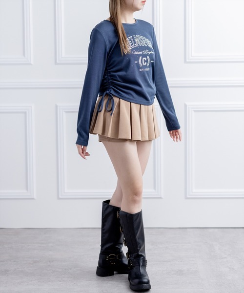 clear（クリア）の「ラインストーン付きカレッジロゴプリントリブカットソー［大人 カジュアル 着回し力抜群］（Tシャツ/カットソー・レディース・アイボリー/グレー/ネイビー・F）」の9枚目の写真
