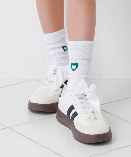 algy（アルジー）の「カラフルハイクルーソックス（ソックス/靴下・キッズ・オフホワイト/ラベンダー/ピンク/ブラック・24/21）」の2枚目の写真
