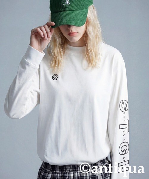 antiqua(アンティカ)の「【STCH】ロゴ ロンT(Tシャツ/カットソー・レディース・ホワイト/グリーン/ブラック/ブラウン系その他・ONESIZE)」の2枚目の写真