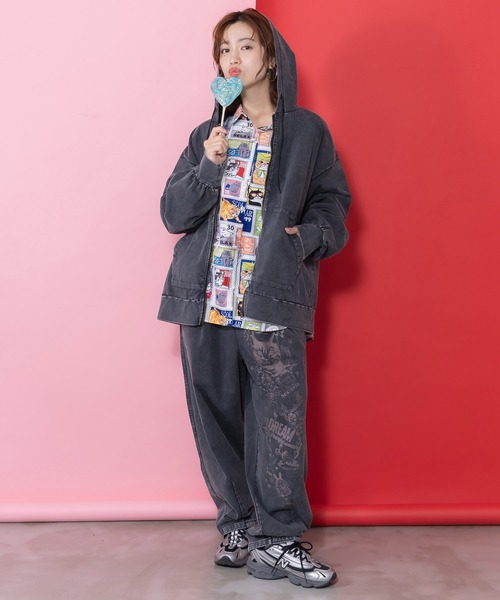 ScoLar（スカラー）の「161604：チョーク風柄コクーンパンツ（その他パンツ・レディース・ブラック・M）」の2枚目の写真