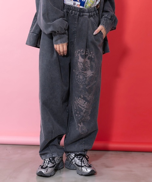 ScoLar（スカラー）の「161604：チョーク風柄コクーンパンツ（その他パンツ・レディース・ブラック・M）」の3枚目の写真