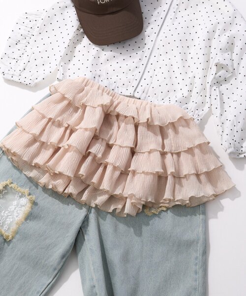 CIAOPANIC TYPY（チャオパニックティピー）の「【KIDS】レイヤードティアードミニスカート（スカート・キッズ・ホワイト/ピンク/ブラック・ONE SIZE）」の4枚目の写真