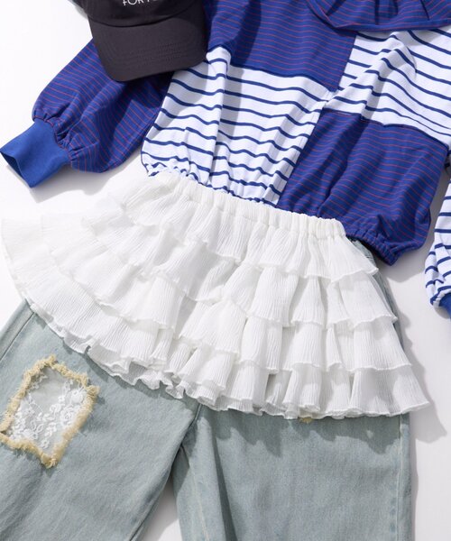 CIAOPANIC TYPY（チャオパニックティピー）の「【KIDS】レイヤードティアードミニスカート（スカート・キッズ・ホワイト/ピンク/ブラック・ONE SIZE）」の6枚目の写真