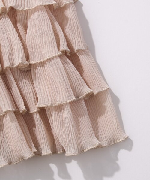 CIAOPANIC TYPY（チャオパニックティピー）の「【KIDS】レイヤードティアードミニスカート（スカート・キッズ・ホワイト/ピンク/ブラック・ONE SIZE）」の8枚目の写真