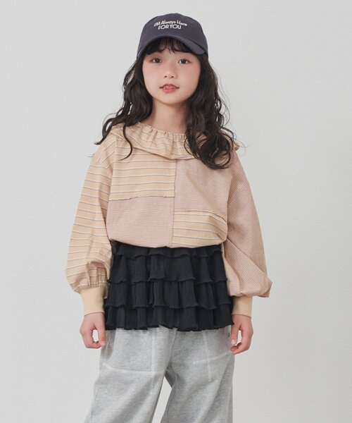 CIAOPANIC TYPY（チャオパニックティピー）の「【KIDS】《新色追加》ふんわりレイヤードティアードミニスカート（スカート・キッズ・ホワイト/ピンク/ブラック・ONE SIZE）」の10枚目の写真