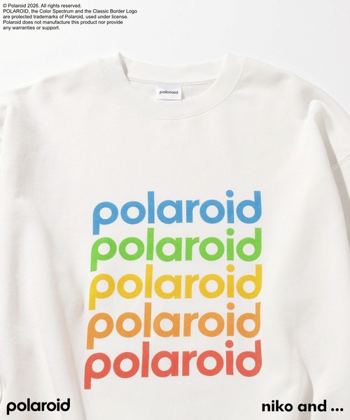 niko and...（ニコアンド）の「【Polaroid(ポラロイド)】プリントプルオーバー（Tシャツ/カットソー・メンズ・ライトグレー/オフホワイト/ブルー・MEDIUM/LARGE）」の6枚目の写真