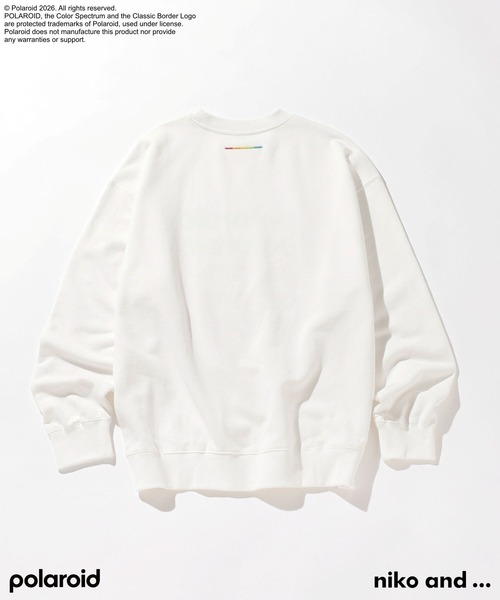 niko and...（ニコアンド）の「【Polaroid(ポラロイド)】プリントプルオーバー（Tシャツ/カットソー・メンズ・ライトグレー/オフホワイト/ブルー・MEDIUM/LARGE）」の7枚目の写真