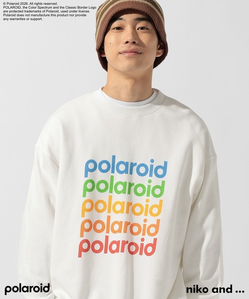 niko and...（ニコアンド）の「【Polaroid(ポラロイド)】プリントプルオーバー（Tシャツ/カットソー・メンズ・ライトグレー/オフホワイト/ブルー・MEDIUM/LARGE）」の16枚目の写真