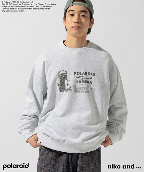 niko and...（ニコアンド）の「【Polaroid(ポラロイド)】プリントプルオーバー（Tシャツ/カットソー・メンズ・ライトグレー/オフホワイト/ブルー・MEDIUM/LARGE）」の21枚目の写真