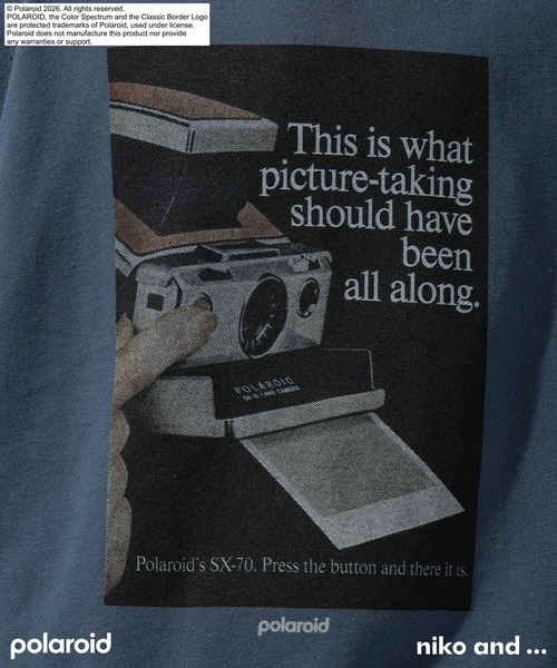niko and...（ニコアンド）の「【Polaroid(ポラロイド)】プリントプルオーバー（Tシャツ/カットソー・メンズ・ライトグレー/オフホワイト/ブルー・MEDIUM/LARGE）」の11枚目の写真