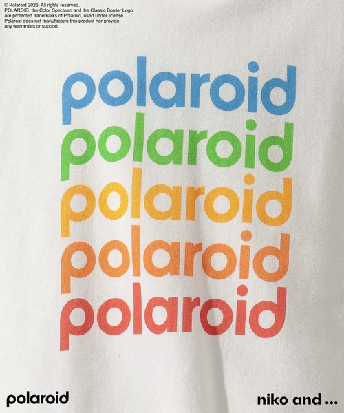 niko and...（ニコアンド）の「【Polaroid(ポラロイド)】プリントプルオーバー（Tシャツ/カットソー・メンズ・ライトグレー/オフホワイト/ブルー・MEDIUM/LARGE）」の12枚目の写真