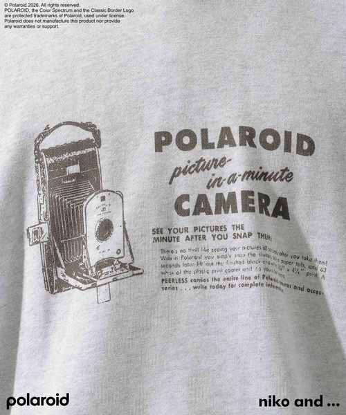 niko and...（ニコアンド）の「【Polaroid(ポラロイド)】プリントプルオーバー（Tシャツ/カットソー・メンズ・ライトグレー/オフホワイト/ブルー・MEDIUM/LARGE）」の13枚目の写真