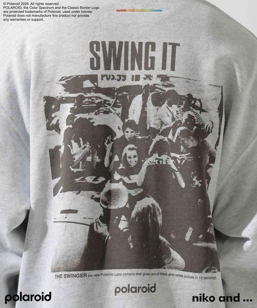 niko and...（ニコアンド）の「【Polaroid(ポラロイド)】プリントプルオーバー（Tシャツ/カットソー・メンズ・ライトグレー/オフホワイト/ブルー・MEDIUM/LARGE）」の14枚目の写真