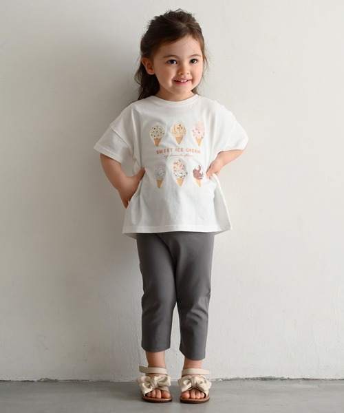 PUPPAPUPO(プッパプーポ)の「【接触冷感】 半袖 Tシャツ(Tシャツ/カットソー・キッズ・グレイッシュベージュ/アイボリー/オートミール/イエロー/ホワイト・110/100/90/80)」の9枚目の写真