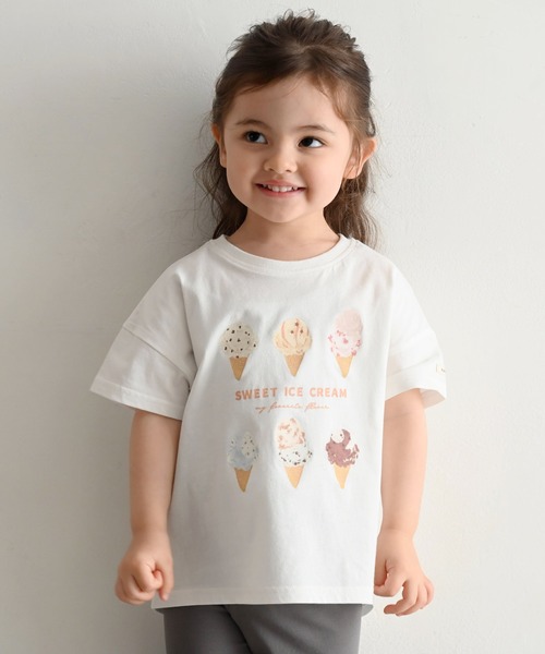 PUPPAPUPO(プッパプーポ)の「【接触冷感】 半袖 Tシャツ(Tシャツ/カットソー・キッズ・グレイッシュベージュ/アイボリー/オートミール/イエロー/ホワイト・110/100/90/80)」の10枚目の写真
