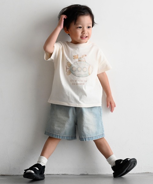 PUPPAPUPO(プッパプーポ)の「【接触冷感】 半袖 Tシャツ(Tシャツ/カットソー・キッズ・グレイッシュベージュ/アイボリー/オートミール/イエロー/ホワイト・110/100/90/80)」の14枚目の写真