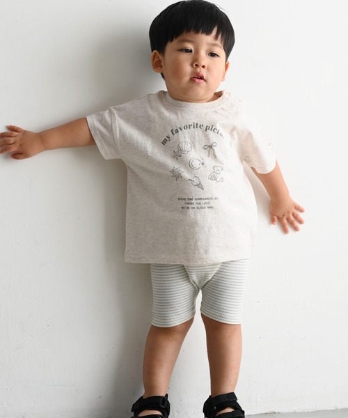 PUPPAPUPO(プッパプーポ)の「【接触冷感】 半袖 Tシャツ(Tシャツ/カットソー・キッズ・グレイッシュベージュ/アイボリー/オートミール/イエロー/ホワイト・110/100/90/80)」の18枚目の写真