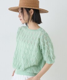 Rouge vif Anna | ドットシアーフリンジニット(ニット/セーター)