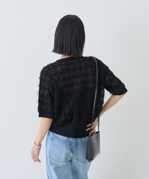 Rouge vif Anna（ルージュヴィフアンナ）の「ドットシアーフリンジニット（ニット/セーター・レディース・オフホワイト/ブラック/モスグリーン・フリー）」の22枚目の写真