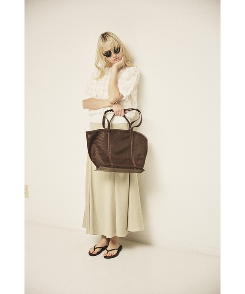 Rouge vif Anna（ルージュヴィフアンナ）の「ドットシアーフリンジニット（ニット/セーター・レディース・オフホワイト/ブラック/モスグリーン・フリー）」の4枚目の写真